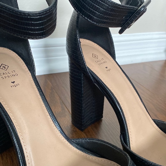 3-inch Black Vegan Leather Spring Heels - Picture 2 of 5